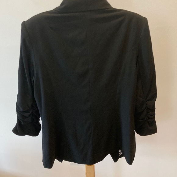 Black 3/4 ruching sleeve jacket M - Picture 3 of 9